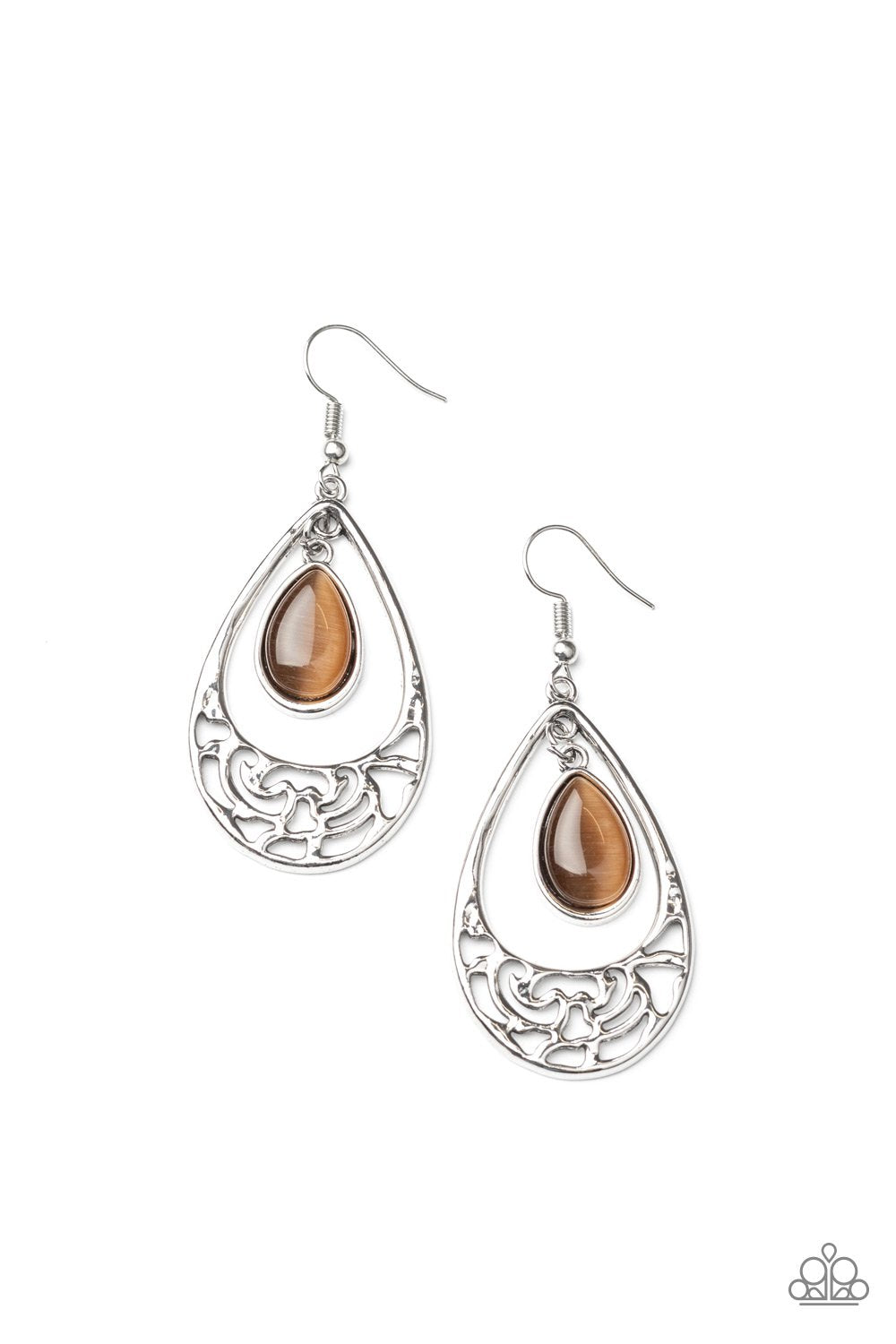 DEW YOU FEEL ME? - BROWN EARRINGS