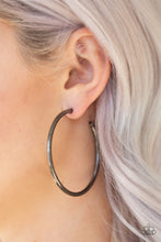 Load image into Gallery viewer, Double Or Nothing - Black Hoop Earring
