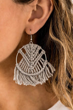 Load image into Gallery viewer, All About Macrame - silver - Paparazzi earrings
