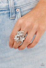 Load image into Gallery viewer, Flighty Flutter - white - Paparazzi ring
