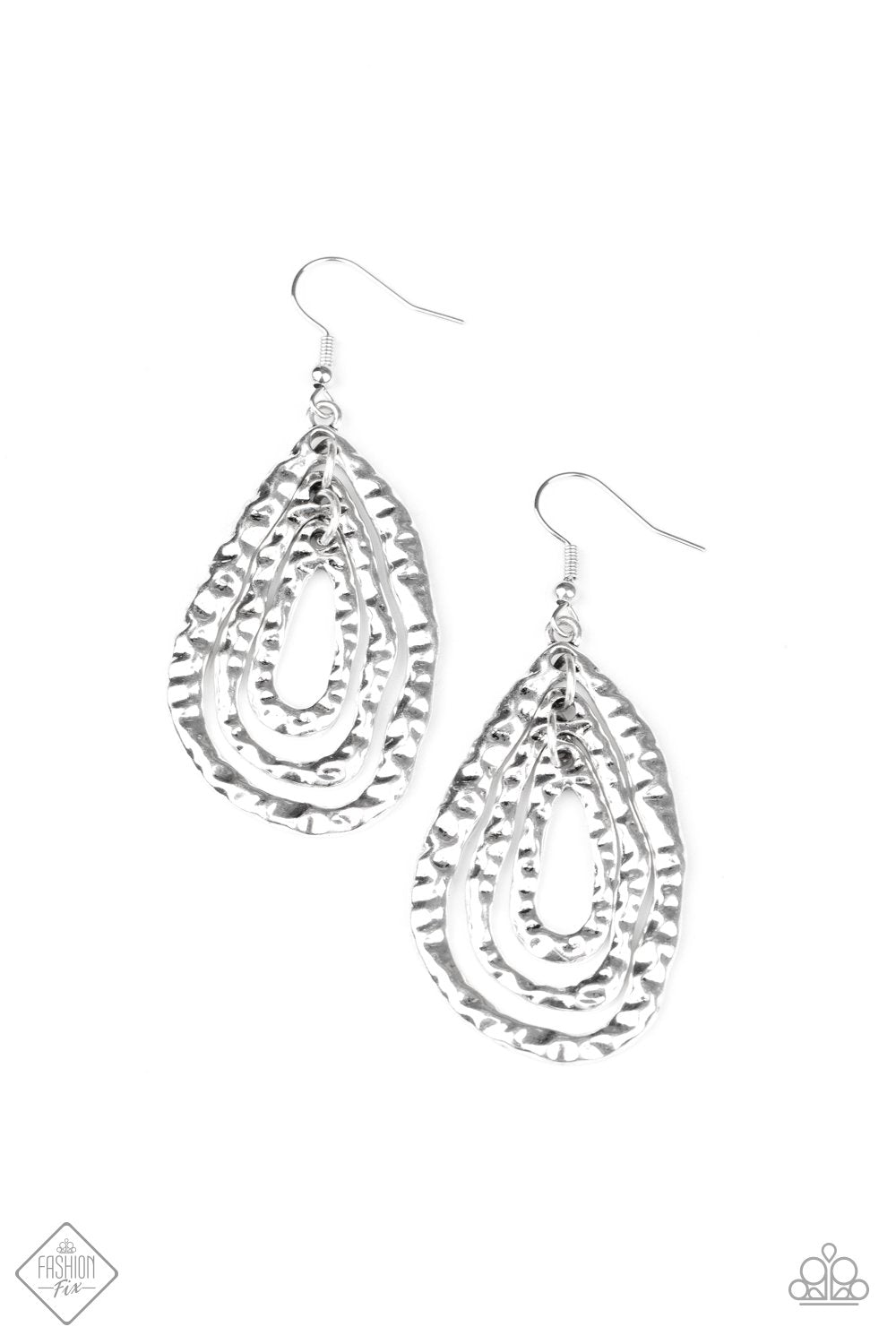 Metallic Meltdown - silver - Paparazzi earrings
